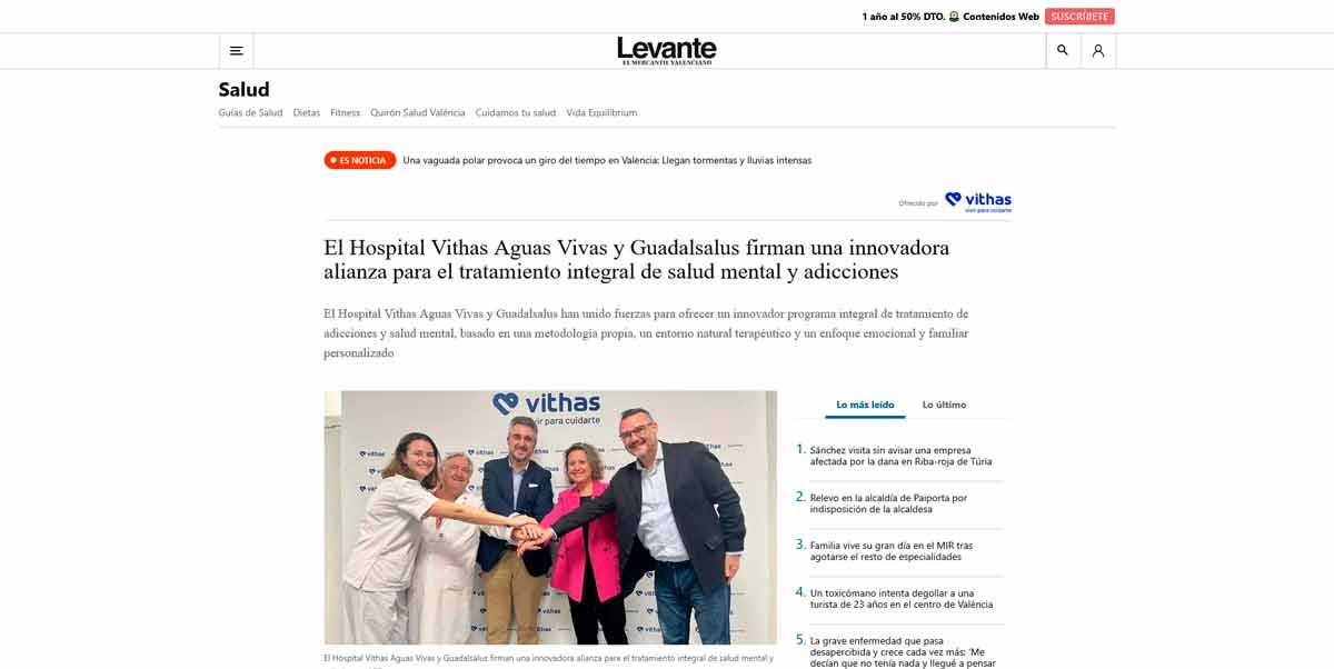 Guadalsalus y Vithas Aguas Vivas cierran un acuerdo